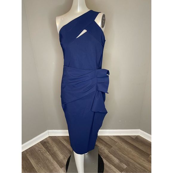 NWT Chiara Boni La Petite Robe Alteriah One-Shoulder Cocktail Dress Size 6 $795 - Picture 6 of 10